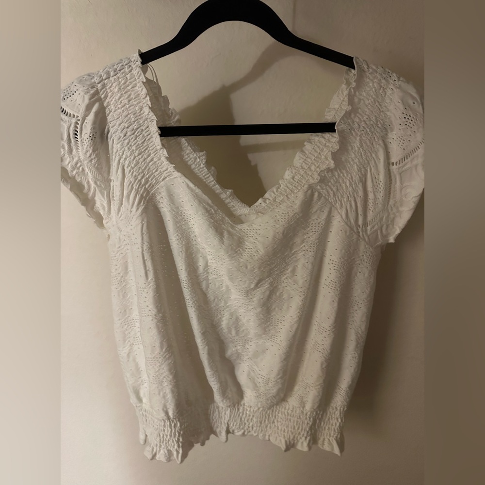 White Lace Off Shoulder Top
